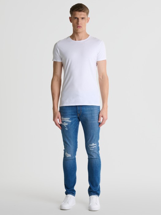 Roztrhané pánske rifle skinny fit DERIC 247